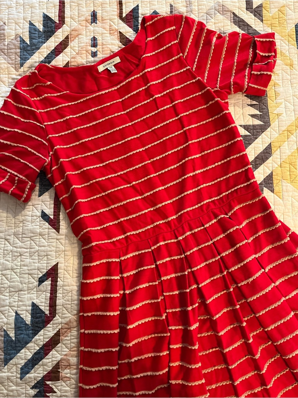 Bordeaux Red Striped Dress